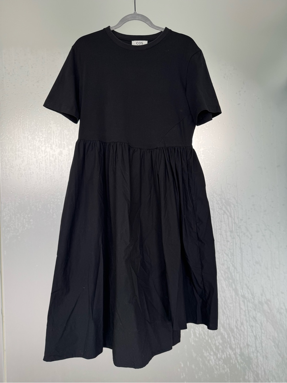 COS Black Short Sleeve Babydoll Dress - small
